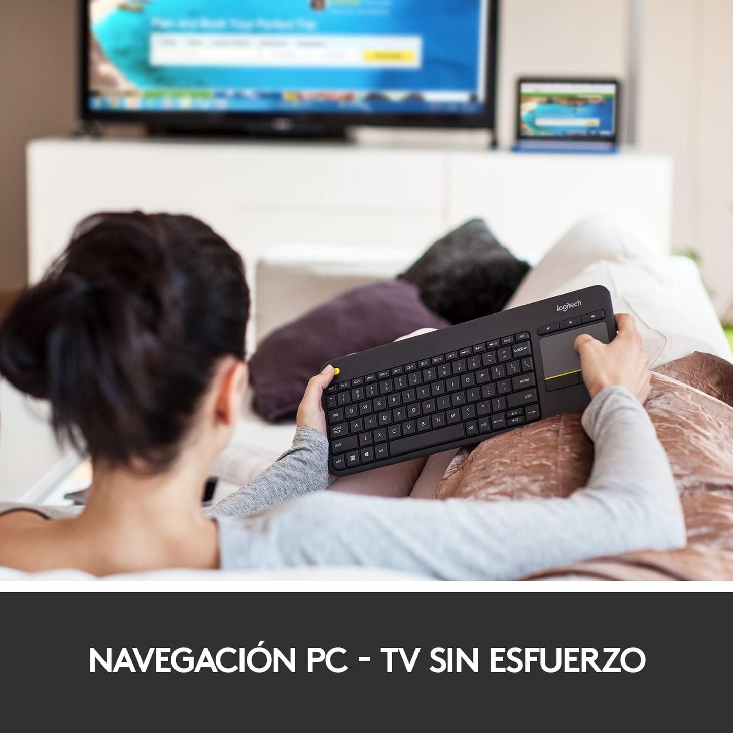 TECLADO LOGITECH K400 PLUS TOUC INALAMBRICO UNIFYING WIN7/WIN8