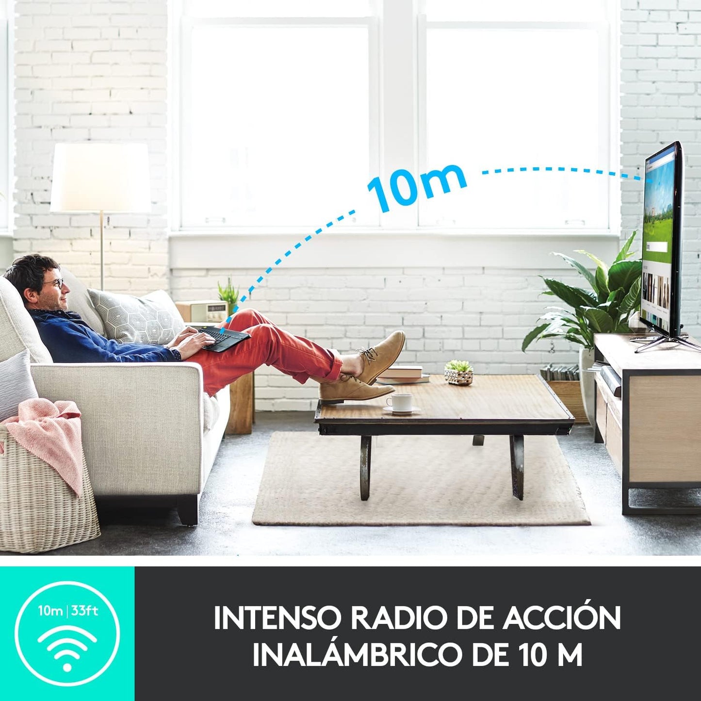 TECLADO LOGITECH K400 PLUS TOUC INALAMBRICO UNIFYING WIN7/WIN8
