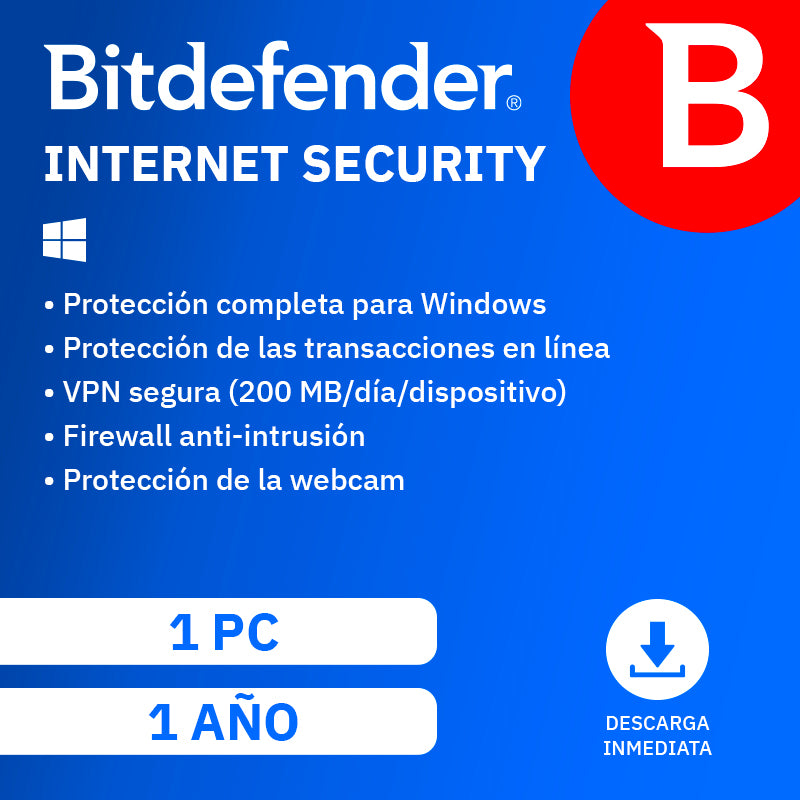 Bitdefender Internet Security 1 AÑO