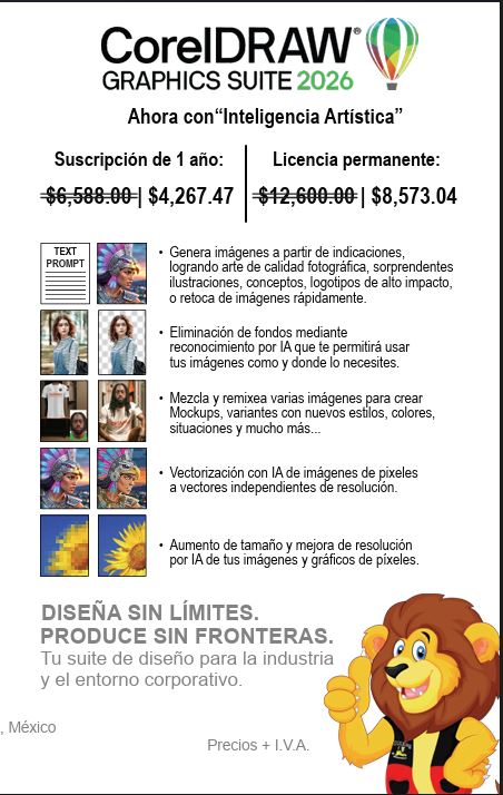 Corel DRAW Graphics Suite 2026 Licencia Electrónico PC Mac