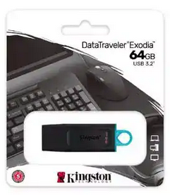 MEMORIA USB 3.2 KINGSTON 64GB DATATRAVELER EXODIA ( NEGRO-VERDE)