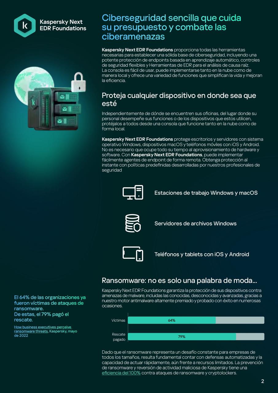 Kaspersky Next EDR Foundations Mexican Edition. 25-49 User  Base License