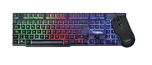 KIT XZEAL GAMER STARTER 2 EN 1 ACCS TECLADO Y MOUSE USB LUZ RAINBOW