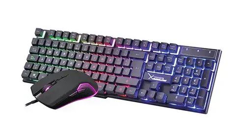 KIT XZEAL GAMER STARTER 2 EN 1 ACCS TECLADO Y MOUSE USB LUZ RAINBOW