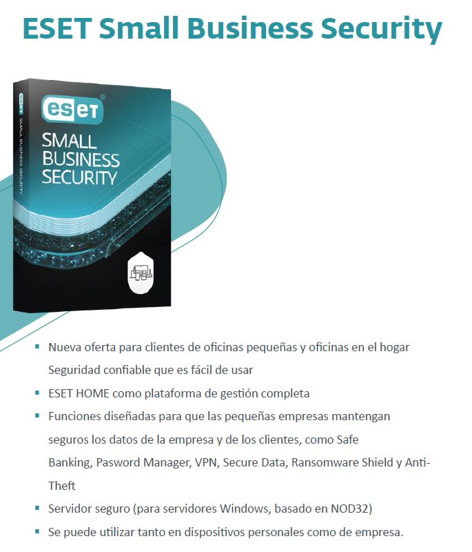 ESET SMALL BUSINESS SECURITY 1 AÑO