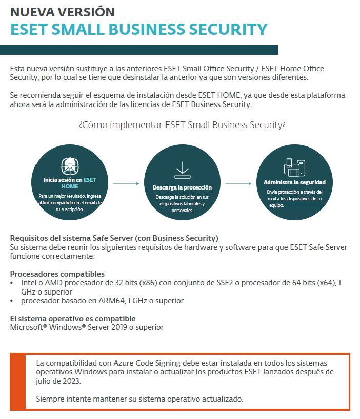 ESET SMALL BUSINESS SECURITY 1 AÑO