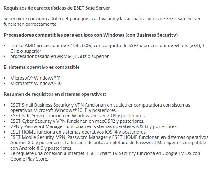 ESET SMALL BUSINESS SECURITY 1 AÑO