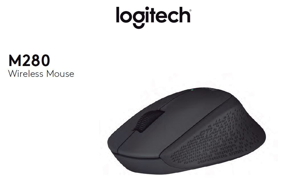 Mouse Logitech M280 - Radiofrecuencia - USB - Óptico - 3 Botón(es) - Negro - Inalámbrico - 1000 dpi - Rueda de desplazamiento