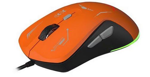 MOUSE GAMER XZEAL XZ-401 RGB ACCS GRIS - NARANJA 7200 DPI