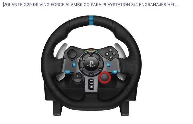 VOLANTE G29 DRIVING FORCE ALAMBRICO PARA PLAYSTATION 3/4 ENGRANAJES HELICOIDADES CONTRA HOLGURA EXCESIVA, ROTACION 900°