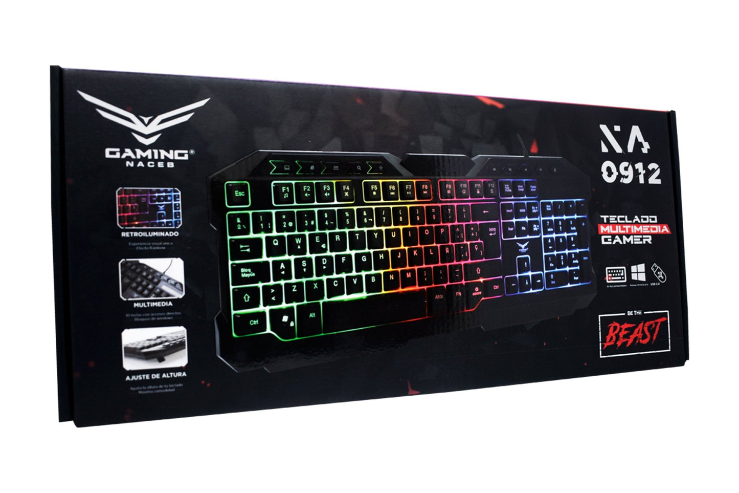 Bundle de TECLADO GAMER RETROILUMINADO NACEB MULTIMEDIA ANTI-GHOSTING ESP - NOORHS Latinoamérica, S.A. de C.V.