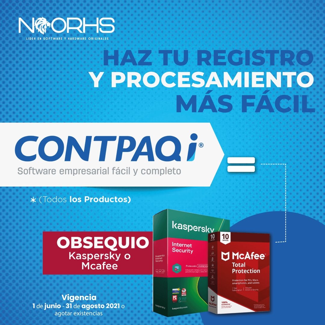 CONTPAQi Comercial licencia anual + McAfee Total Protection - NOORHS Latinoamérica, S.A. de C.V.