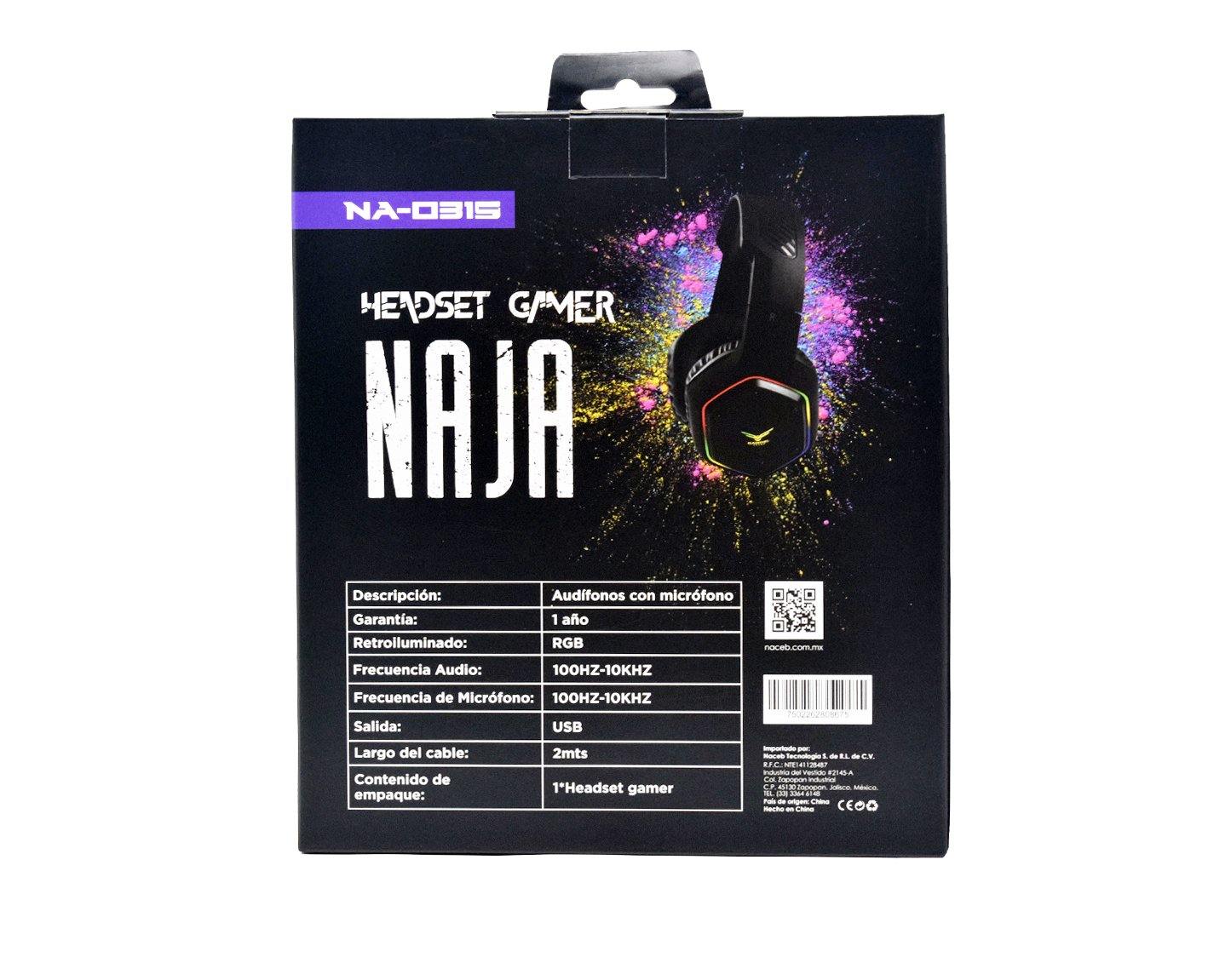 DIADEMA GAMER NAJA 7,1 CANALES CON RGB PLUG PLAY C/MICROFONO na-0315 - NOORHS Latinoamérica, S.A. de C.V.