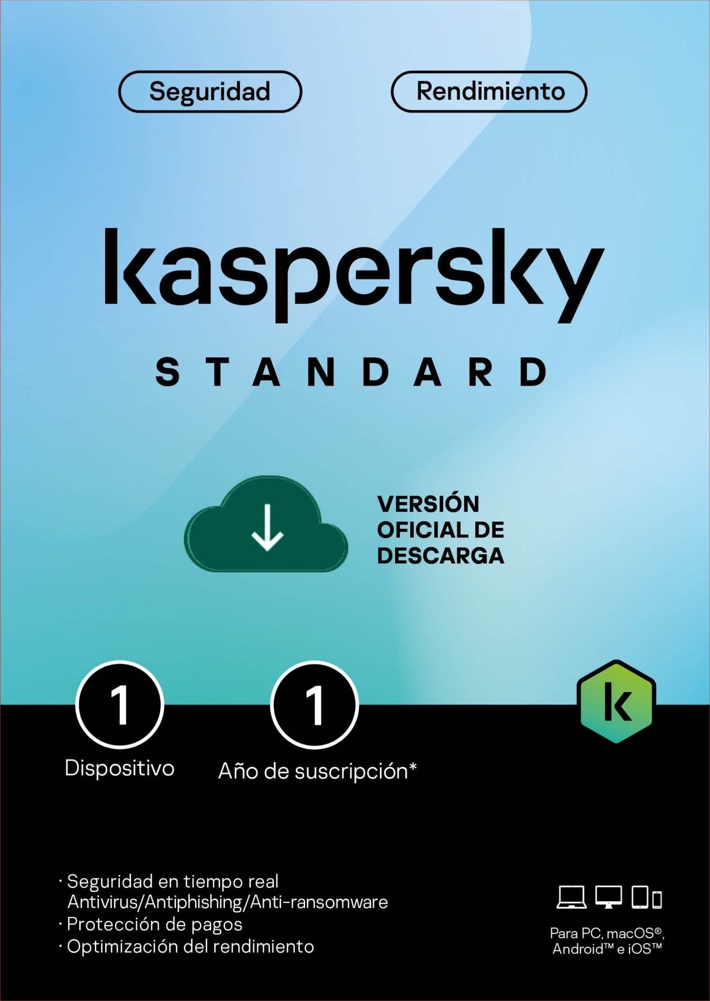 Kaspersky STANDAR (Anti-Virus ) 1 dispositivo 1 año base - NOORHS Latinoamérica, S.A. de C.V.