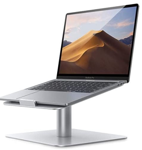 Catlyn Soporte ergonómico para laptop para escritorio, soporte ajustable  para laptop con base giratoria de 360°, elevador de laptop para trabajo