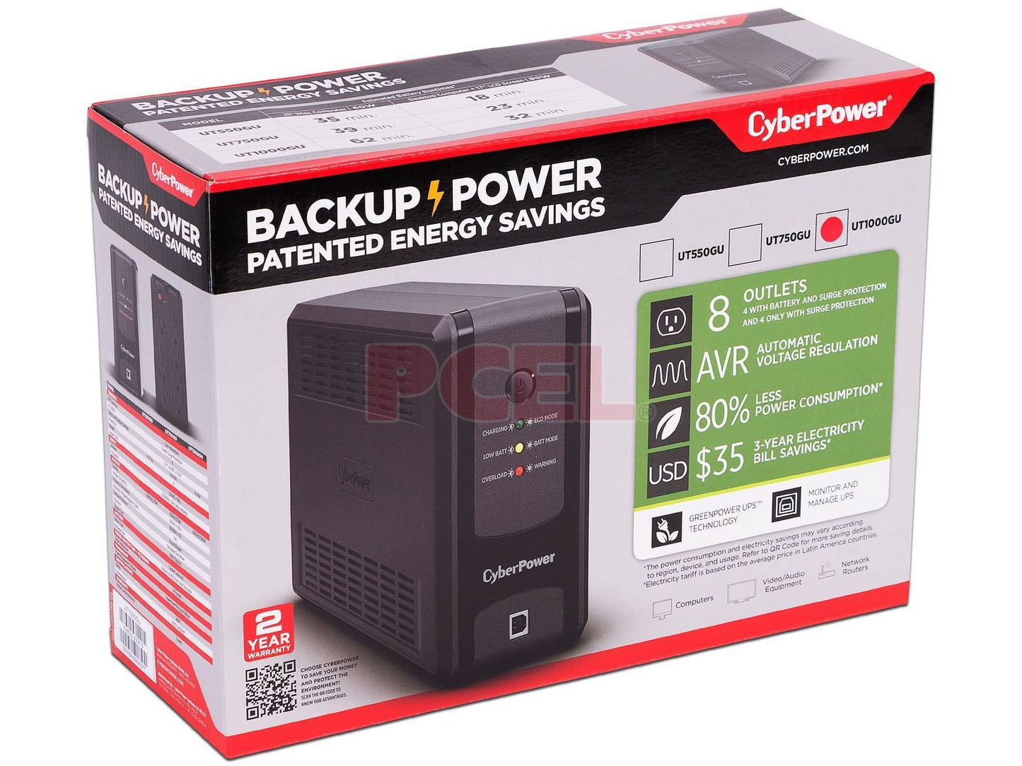 NO BREAK CYBERPOWER UT1000GU 1000VA 500W 32MIN 8C 11M DE GARANTIA - NOORHS Latinoamérica