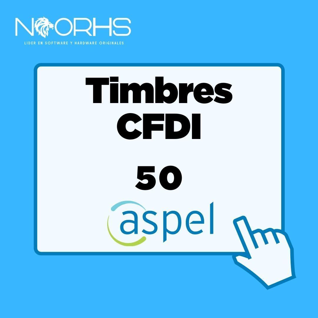 Timbres Fiscales Aspel sellado CFDI - 50 TIMBRES - NOORHS Latinoamérica