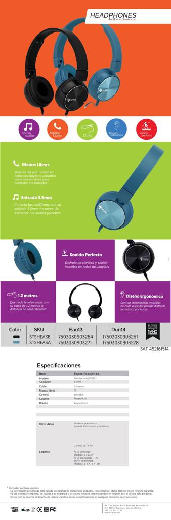 Xzeal Gaming Auriculares Stylos Cableado Sobre la cabeza Estéreo - Azul - Binaural - Cerrado - 20Hz a 20kHz - 150cm Cable - Mini-phone (3.5mm) - NOORHS Latinoamérica, S.A. de C.V.