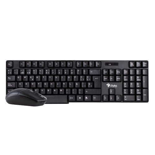 Xzeal Gaming Teclado y ratón Stylos CMT1 - USB Inalámbrico RF 2.40GHz Teclado - 105 Tecla - Español - Negro - USB Inalámbrico RF Mouse - Óptico - 3 Botón - Negro - AAA, AA - 1 Paquete(s) - NOORHS Latinoamérica, S.A. de C.V.