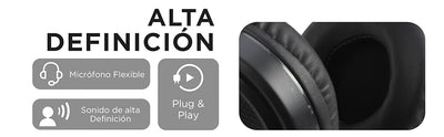 DIADEMA GAMER BLACK MAMBA NEGRA ILUMINACION LED PLUG PLAY