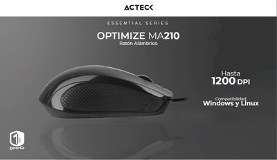 MOUSE ACTECK ALMBRICO OPTIMIZE ACCS MA210 1200 DPI 2 BOTONES
