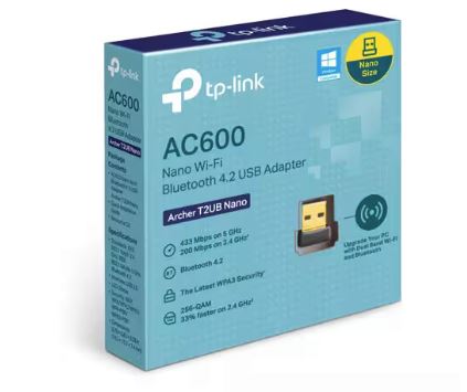 TP-Link Archer T2UB Nano IEEE 802.11ac Bluetooth 4.2 Banda dual Adaptador combo Bluetooth/Wi-Fi