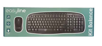 KIT TECLADO Y MOUSE EASY LINE EL-993391 CONEXION ALAMBRICO COLOR NEGRO