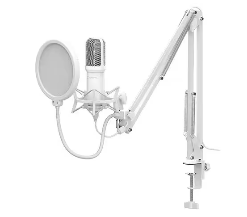 KIT DE MICROFONO PROFESIONAL XZEAL XZ-260 /ANTI-POP/USB/BLANCO