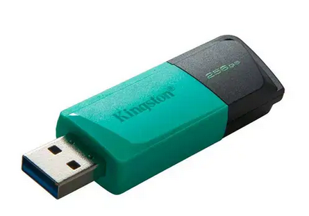 USB 3.2 MEMORIA KINGSTON 256GB DT EXODIA M TAPA DESLIZABLE (NEGRA-AQUA)