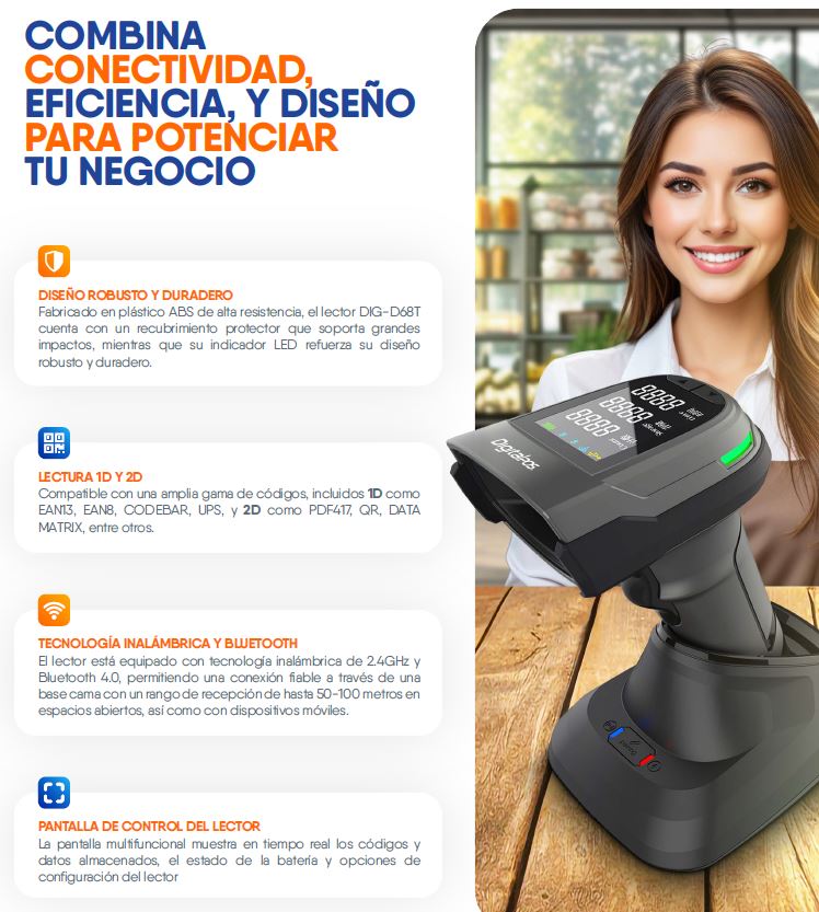 LECTOR DE CODIGO DE BARRAS  DIG-D68T