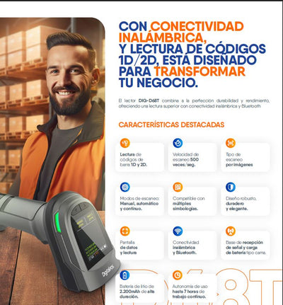 LECTOR DE CODIGO DE BARRAS  DIG-D68T