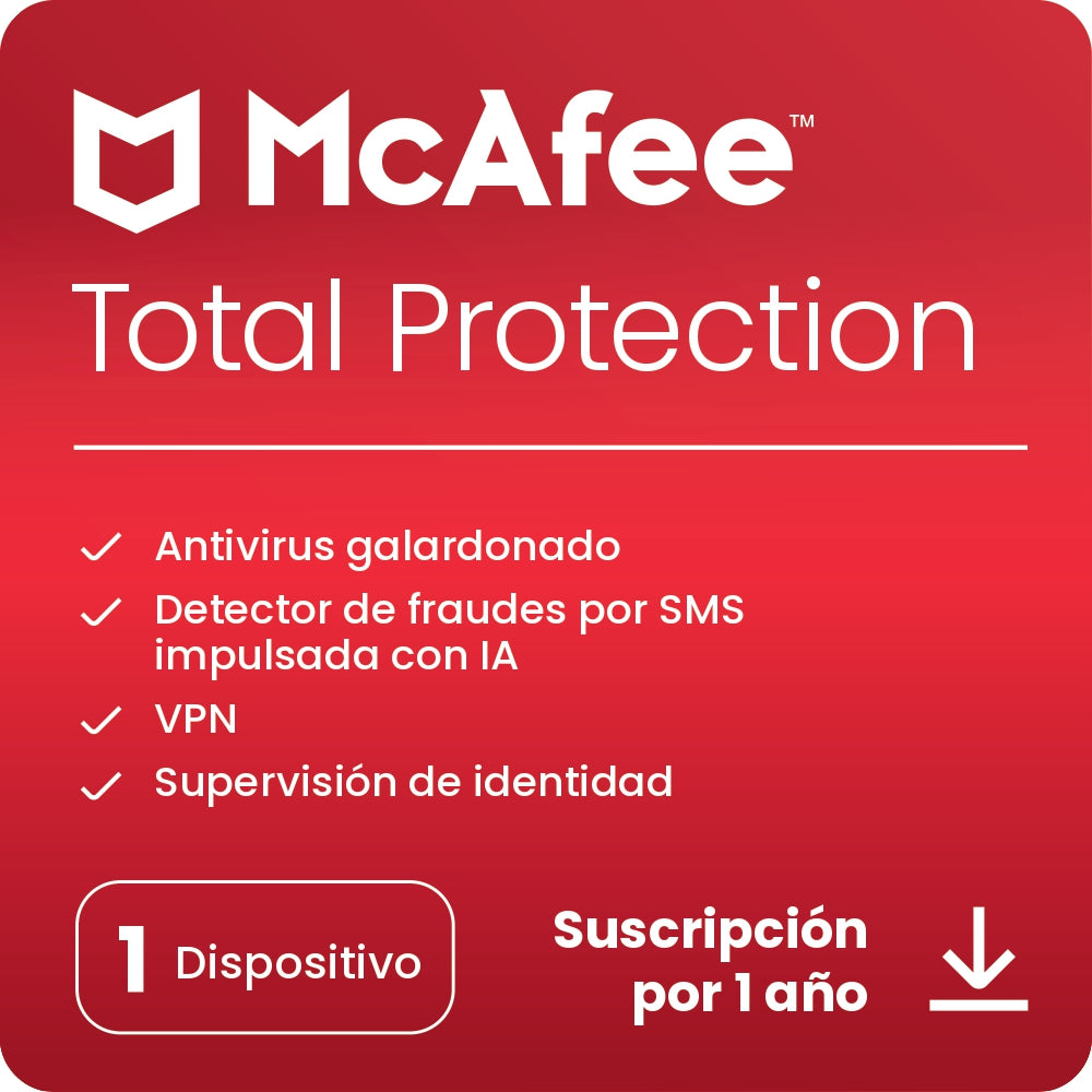 McAfee Total Protección 1año 1usuario