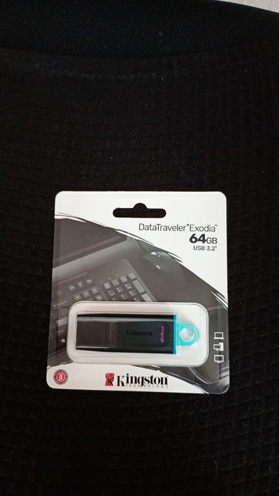 MEMORIA USB 3.2 KINGSTON 64GB DATATRAVELER EXODIA ( NEGRO-VERDE)