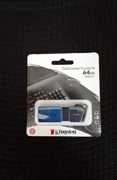 MEMORIA USB KINGSTON 64GB DTXM EXODIA TAPA DESLIZABLE NEGRA