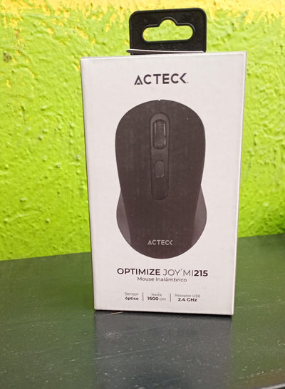 Mouse Acteck Inalámbrico Optimize Joy MI215  2.4 GHz /Hasta 1600 DPI 3 Botones  Ergonómico / 1xBat AA Incluida / Essential Negro