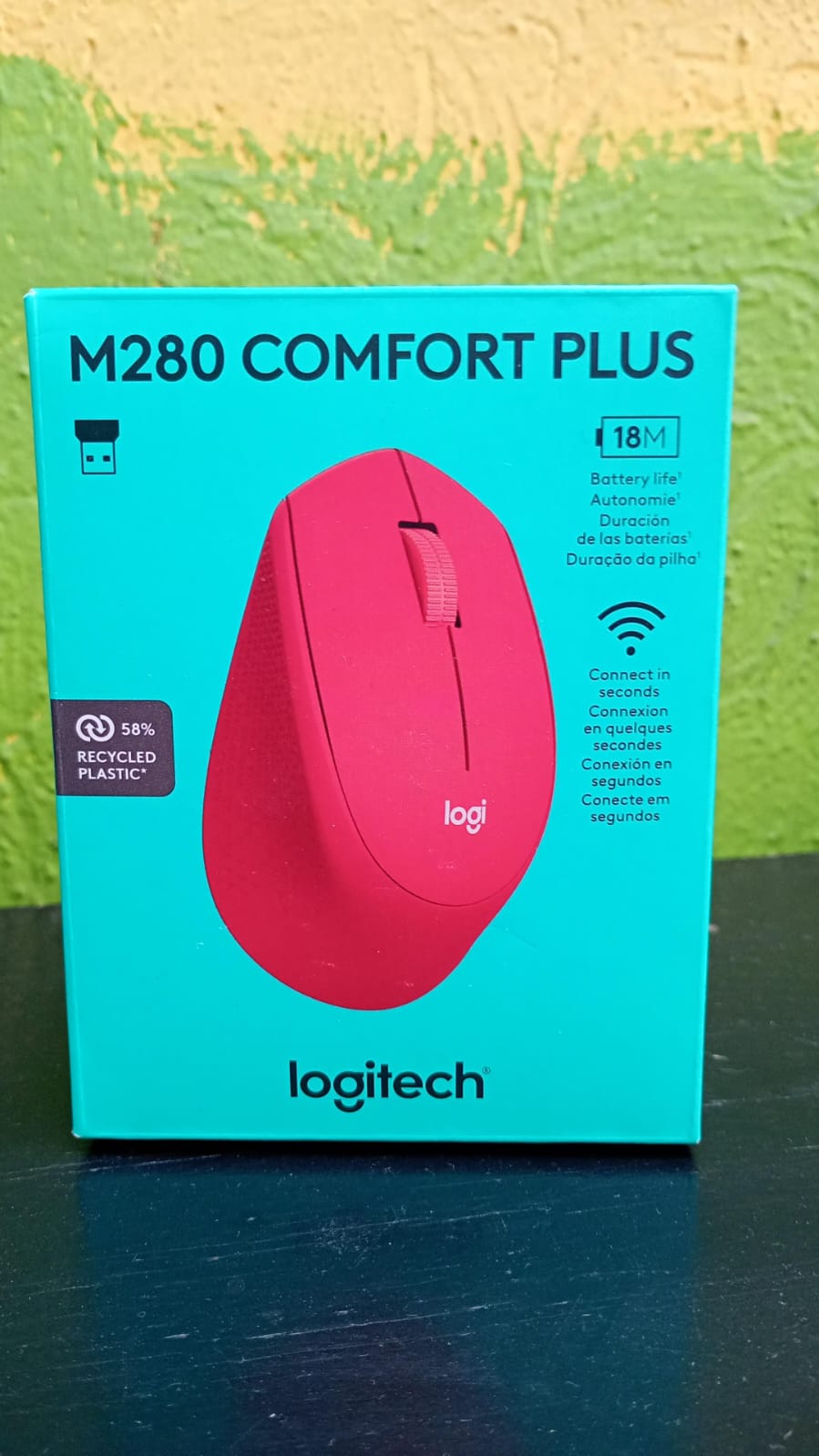 MOUSE LOGITECH M280 ROJO OPTICO INALAMBRICO