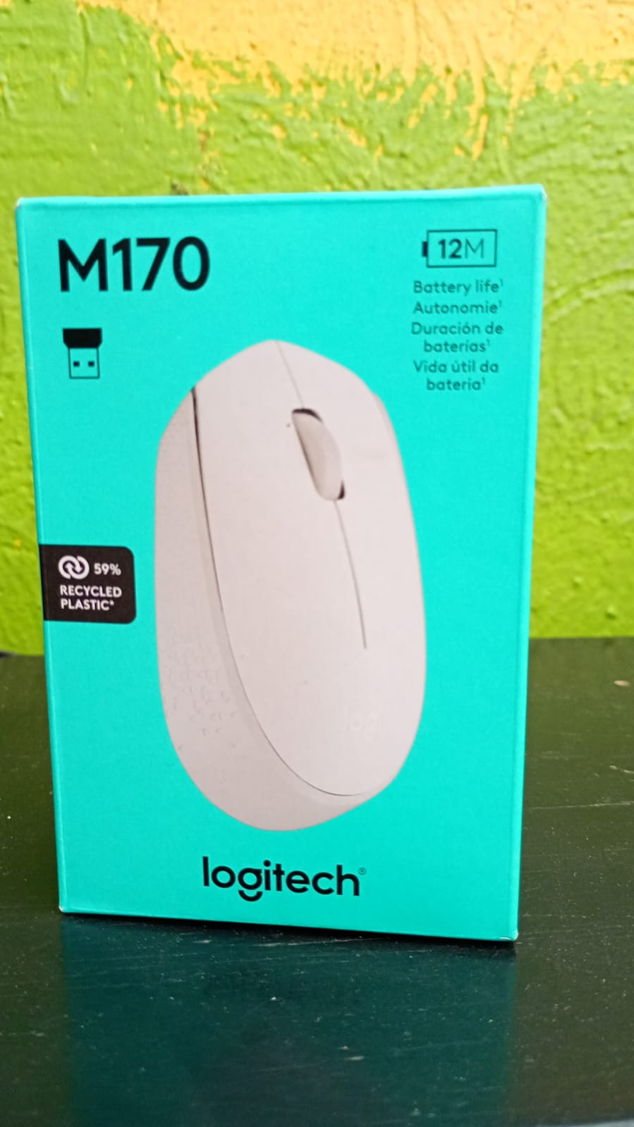 Mouse Logitech M170 - Radiofrecuencia - USB - Óptico - Blanco - Inalámbrico - 2.40GHz - Simétrico