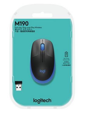 MOUSE LOGITECH M190 INALAMBR PC MAC AZUL WIN/MAC AMBIDIESTRO