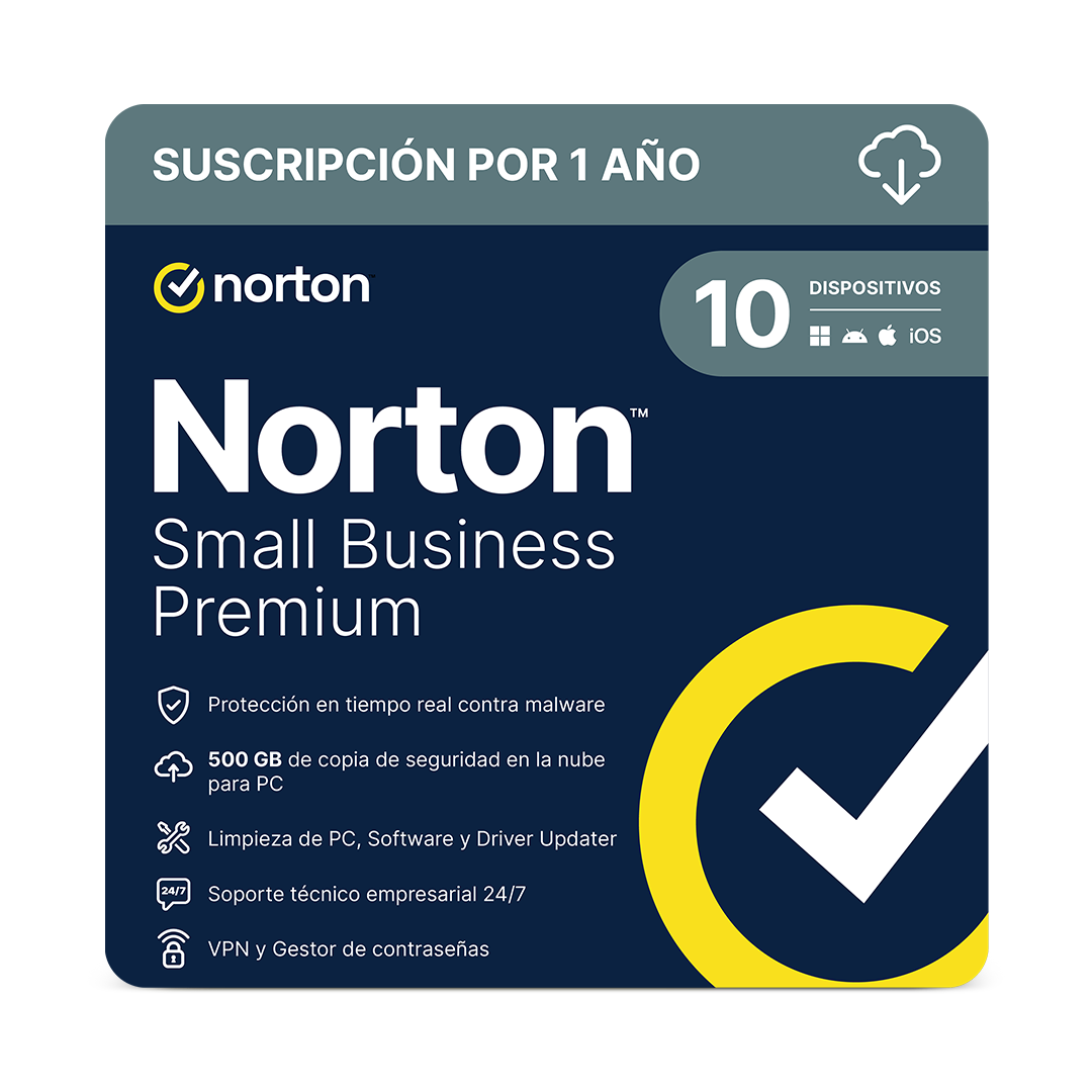 NORTON SMALL BUSINESS PREMIUM ND 2.0 500GB LA 1 USER 10 DEVICE 12MO ESD