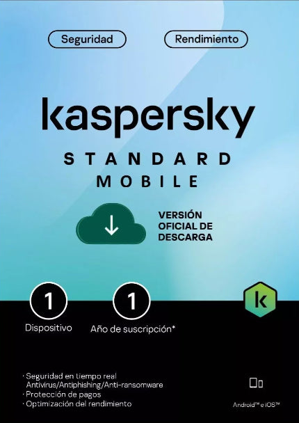 Kaspersky STANDAR MOBILE (ANDROID -IOS) / 3 dispositivos / 1 año / base