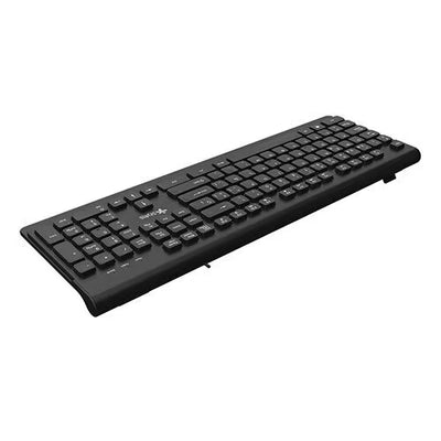Teclado Alambrico Stylos Membrana 100% +104 Teclas+ Español +Conexión USB A+ 1.5m +Negro