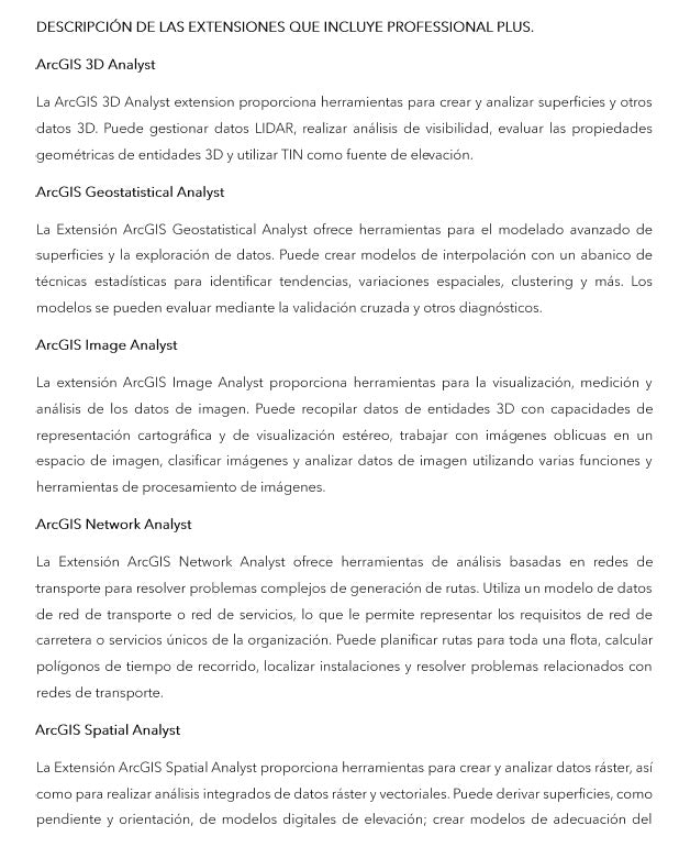 Arcgis Suscripción Anual Professional Plus Plus por 1 año incluye: ArcGIS Pro Advanced, ArcGIS Extensions y 1500 créditos