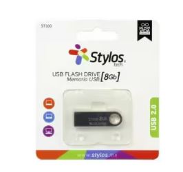 Memoria USB  Stylos  8GB 2.0  Plata  1Año(s) Garantía
