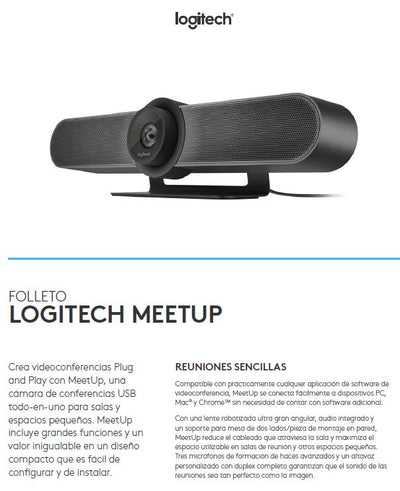 CAMARA LOGITECH MEET UP, 4K, MOTORIZADA 5X ZOOM