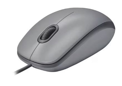 Logitech M110 Mouse - USB Tipo A - Óptico - 3 Botón(es) - Gris medio - Cable - 1000 dpi - Rueda de desplazamiento - Simétrico