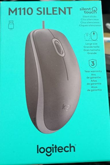 Mouse Logitech M110 - USB Tipo A - Óptico - 3 Botón(es) - Negro - Cable - 1000 dpi - Rueda de desplazamiento - Simétrico