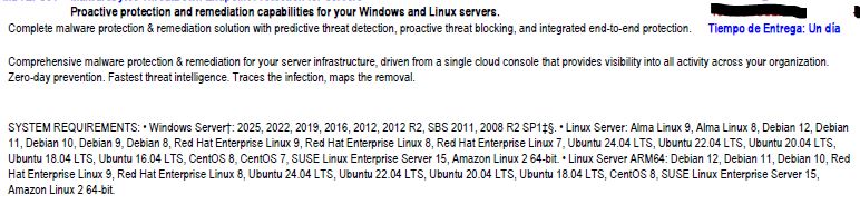 MALWAREBYTES ENDPOINT DETECTION & RESPONSE FOR SERVERS 1AÑO 2 servers