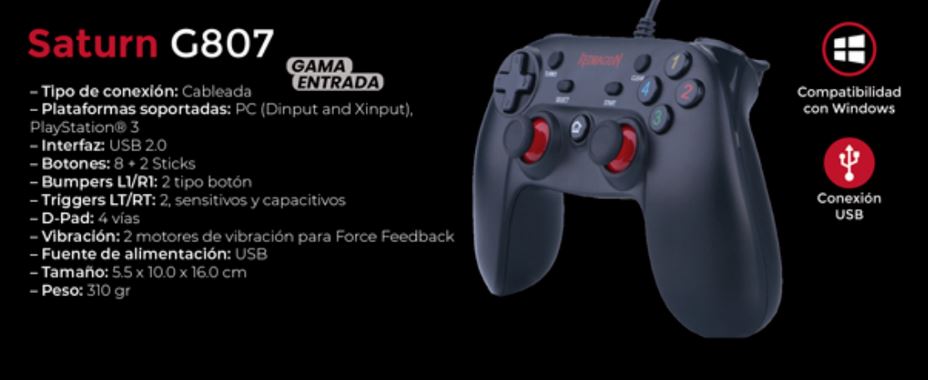 GAMEPAD SATURN ALAMBRICO PC/PS3 G807