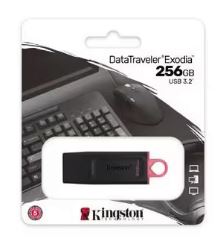 USB 3.2 MEMORIA KINGSTON 256GB GEN1 DT EXODIA (NEGRA)