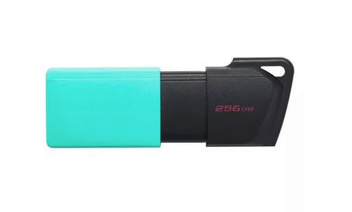 MEMORIA KINGSTON 256GB DT EXODIA M TAPA DESLIZABLE (NEGRA-AQUA)